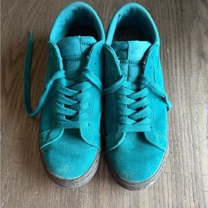 Nike Teal Suede Low-Top Sneakers